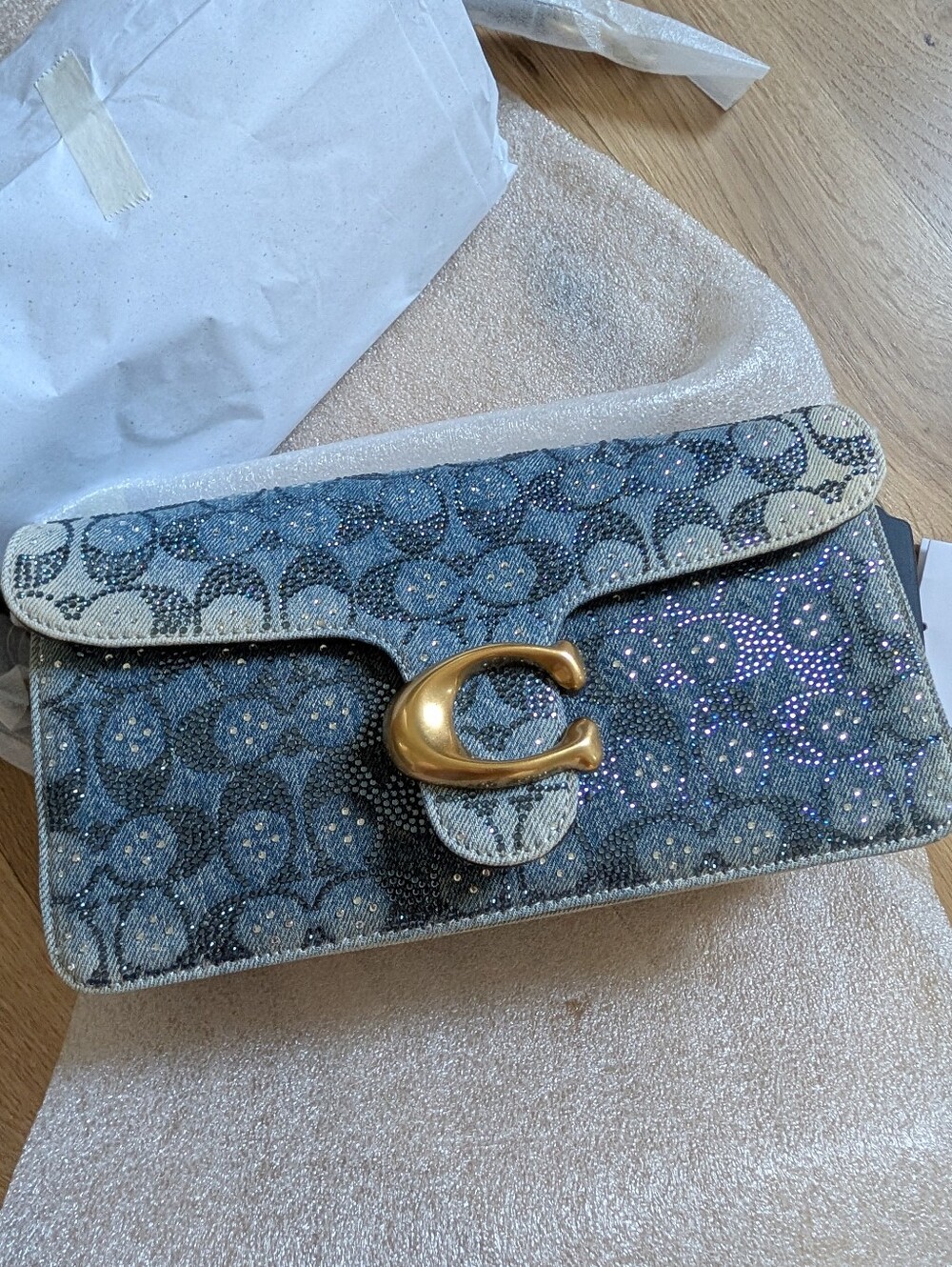 NEW Coach 💙BLUE Crystal tabby 26 bag 💙 denim shoulder bag
